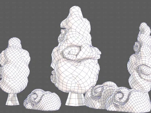 Trees Cartoon V36 3D Model
