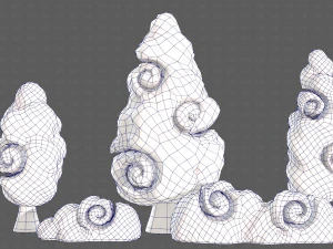 Trees Cartoon V36 3D Model