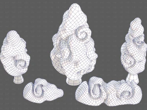 Trees Cartoon V36 3D Model
