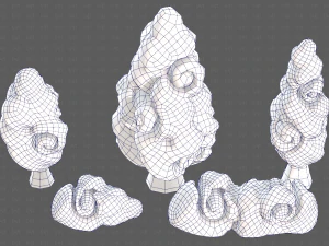 Trees Cartoon V36 3D Model