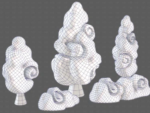 Trees Cartoon V36 3D Model