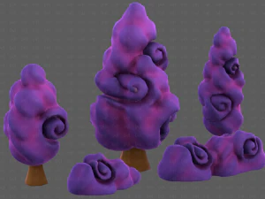 Trees Cartoon V36 3D Model