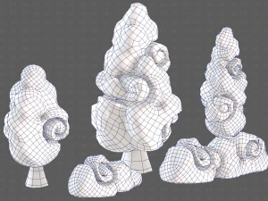 Trees Cartoon V36 3D Model