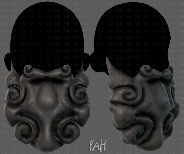 Beard V55 3D Модель .c4d .max .obj .3ds .fbx .stl .blend 
