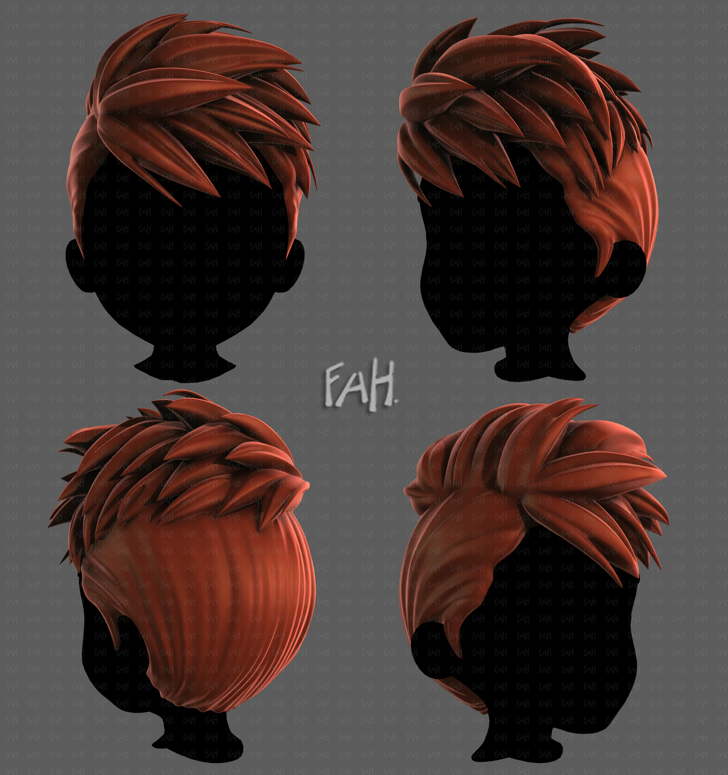 3D Hair style for boy V115 3D Model .c4d .max .obj .3ds .fbx .stl .blend 