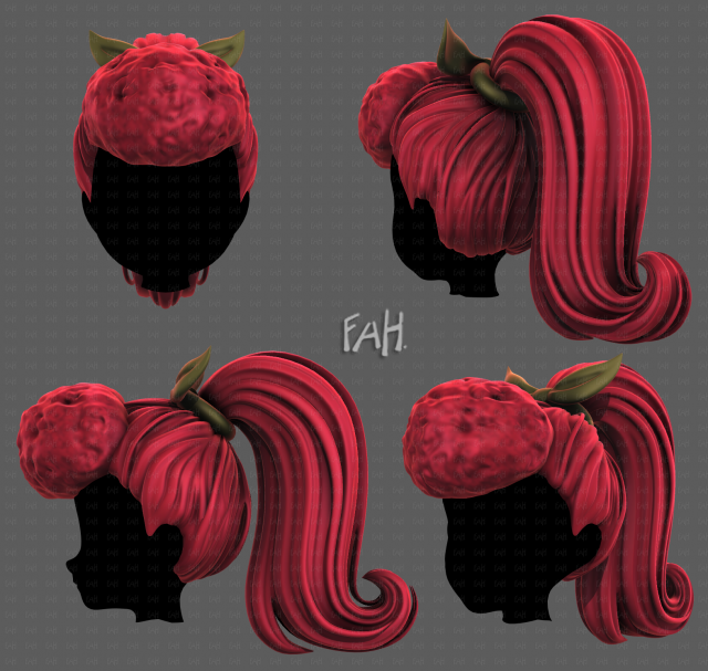 3D Hair style for girl V115 Modèle 3D .c4d .max .obj .3ds .fbx .stl .blend 