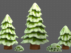 Trees Cartoon V37 3D Model