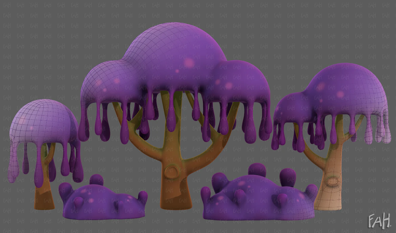 Trees Cartoon V38 3D Model .c4d .max .obj .3ds .fbx .stl .blend 