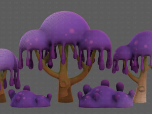 Dessin anim&eacute; d'arbres V38 Modèle 3D
