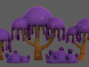 Trees Cartoon V38 3D Модель