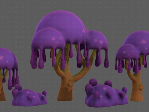 Trees Cartoon V38 3D Model