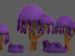 Trees Cartoon V38 3D Model