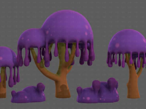Trees Cartoon V38 3D Model