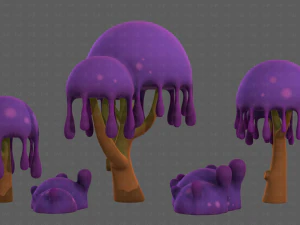 Trees Cartoon V38 3D Model
