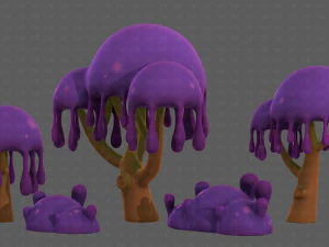 Trees Cartoon V38 3D Model