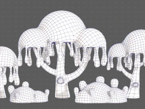 Trees Cartoon V38 3D Model