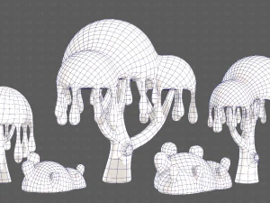 Trees Cartoon V38 3D Model