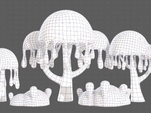 Trees Cartoon V38 3D Model