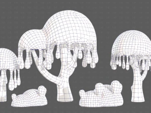 Trees Cartoon V38 3D Model
