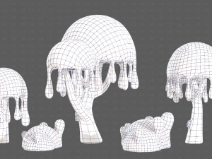 Trees Cartoon V38 3D Model