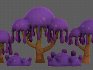 Trees Cartoon V38 3D Model
