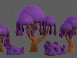 Trees Cartoon V38 3D Model