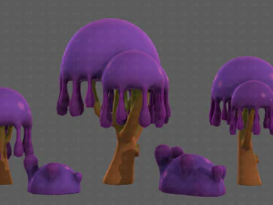 Trees Cartoon V38 3D Model