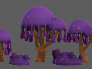Trees Cartoon V38 3D Model