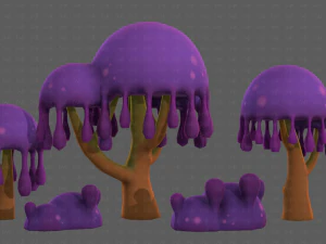 Trees Cartoon V38 3D Model