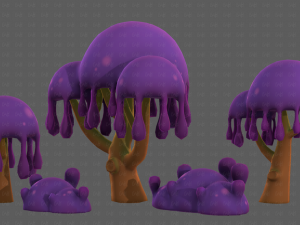 Trees Cartoon V38 3D Модель