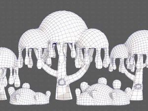 Trees Cartoon V38 3D Model