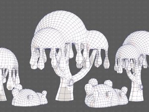 Trees Cartoon V38 3D Модель