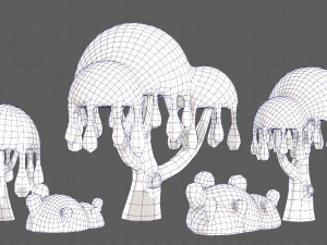 Trees Cartoon V38 3D Model