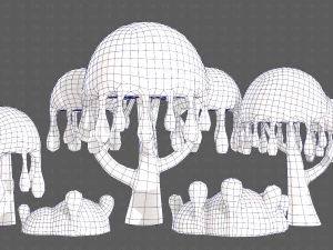 Trees Cartoon V38 3D Model