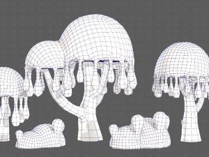 Trees Cartoon V38 3D Model