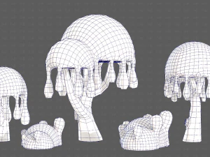 Trees Cartoon V38 3D Model