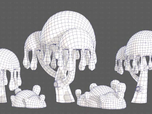 Trees Cartoon V38 3D Model
