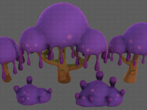 Trees Cartoon V38 3D Model