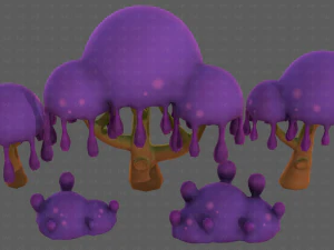 Trees Cartoon V38 3D Model
