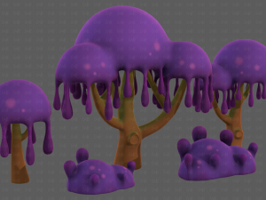 Trees Cartoon V38 3D Модель