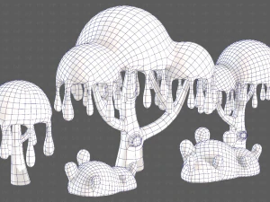 Trees Cartoon V38 3D Model