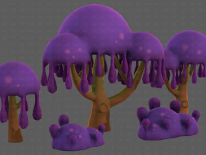 Trees Cartoon V38 3D Model