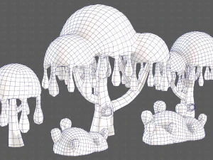 Trees Cartoon V38 3D Model