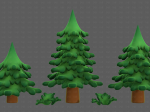 Trees Cartoon V40 3D Model
