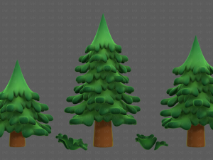 Trees Cartoon V40 3D Model