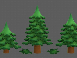 Trees Cartoon V40 3D Model