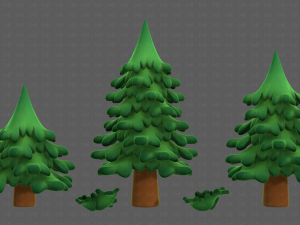 Trees Cartoon V40 3D Model