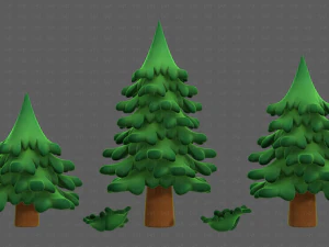 Trees Cartoon V40 3D Model