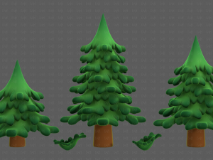 Trees Cartoon V40 3D Model