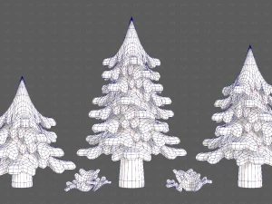 Trees Cartoon V40 3D Model